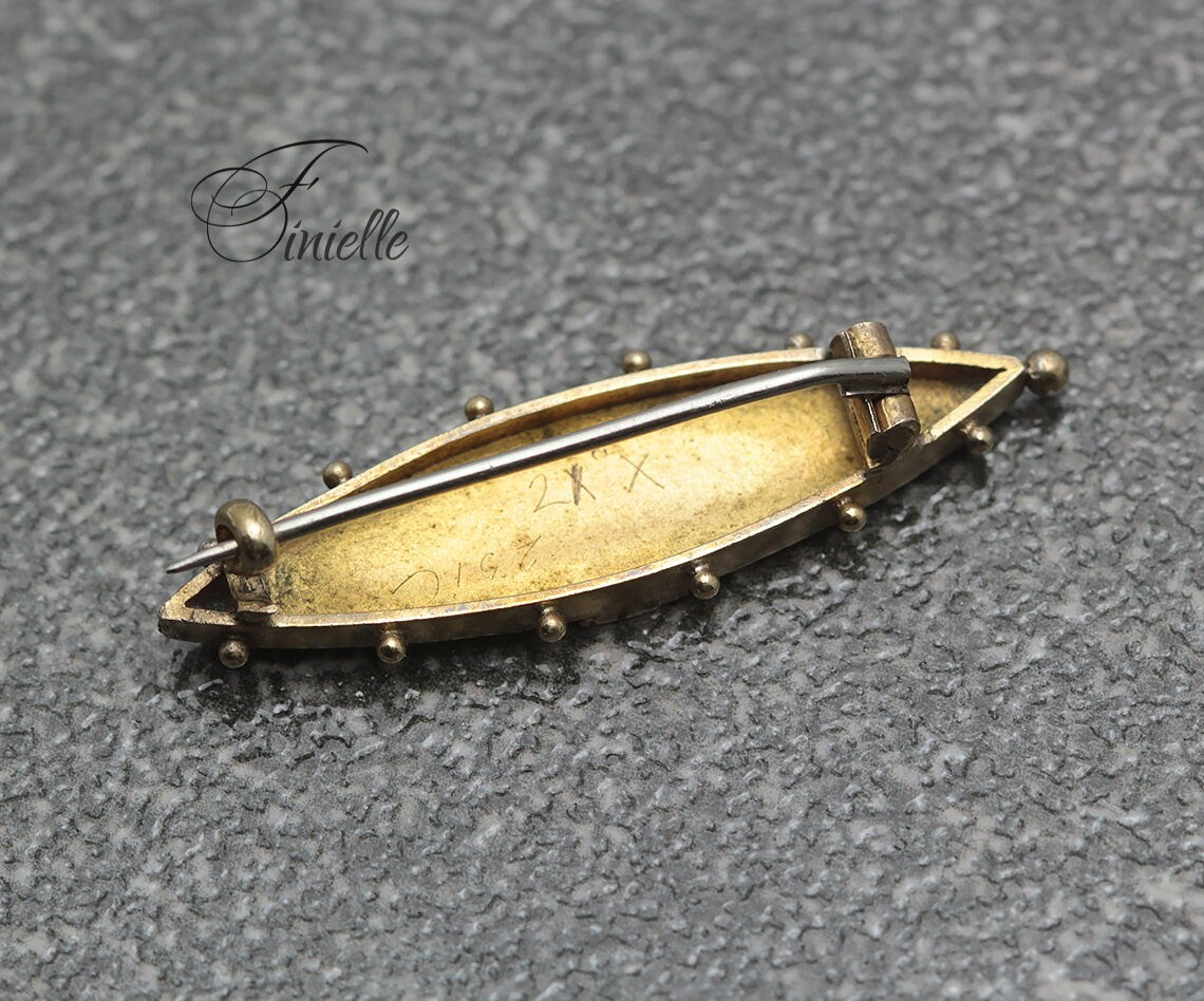 Antique Victorian Etruscan Revival Gold and Silver Plated Filigree Detailed Brooch, Seed Pearls, Vintage jewelry jewellery