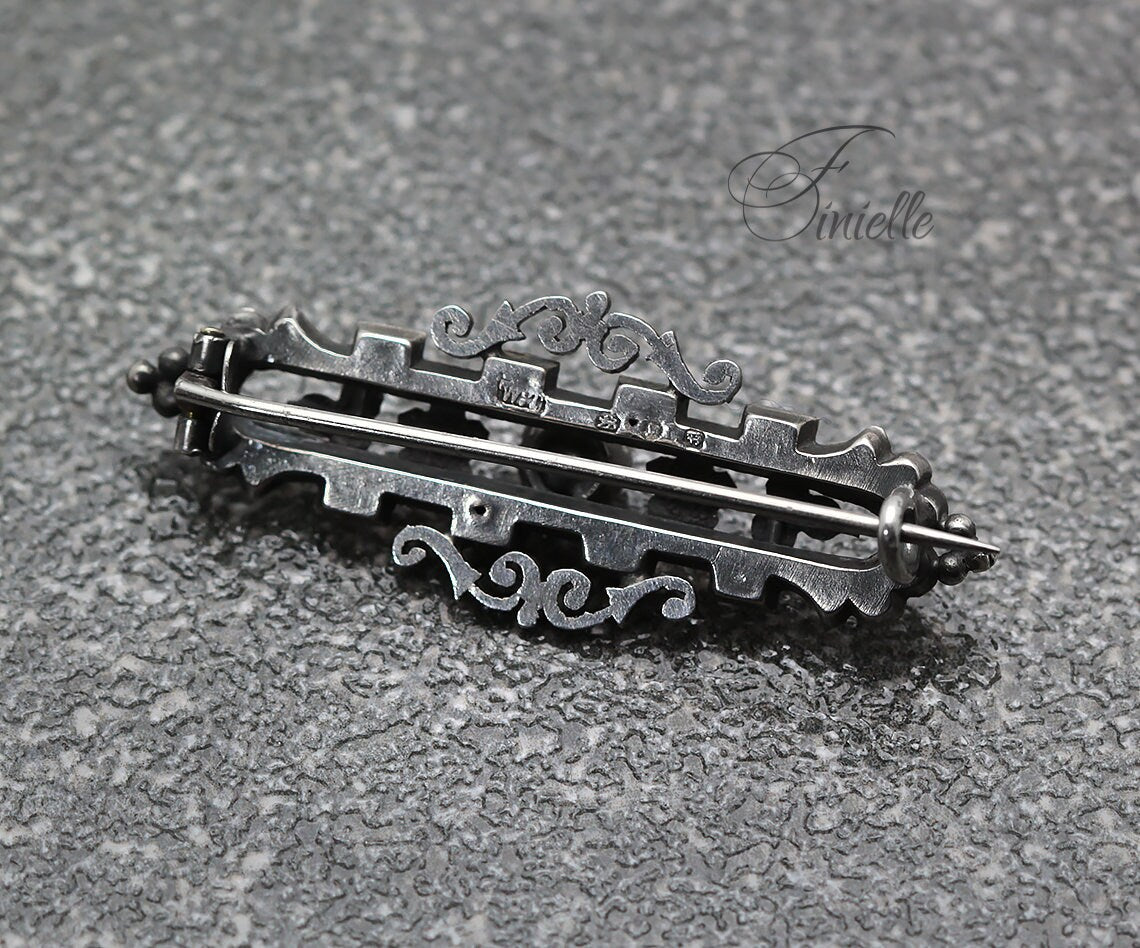 Sterling Silver and Rose Gold, Victorian 1898 Hallmarked | William Twigg | Birmingham, Floral Brooch, Antique Vintage Gift Jewelry Jewellery