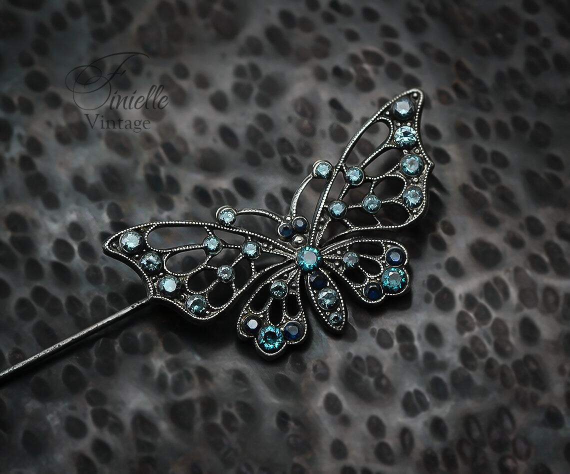 Sterling Silver Vintage 1920-1930s Butterfly Brooch | Vintage Jewelry Jewellery | Edwardian Style Brooch | Gift For Women