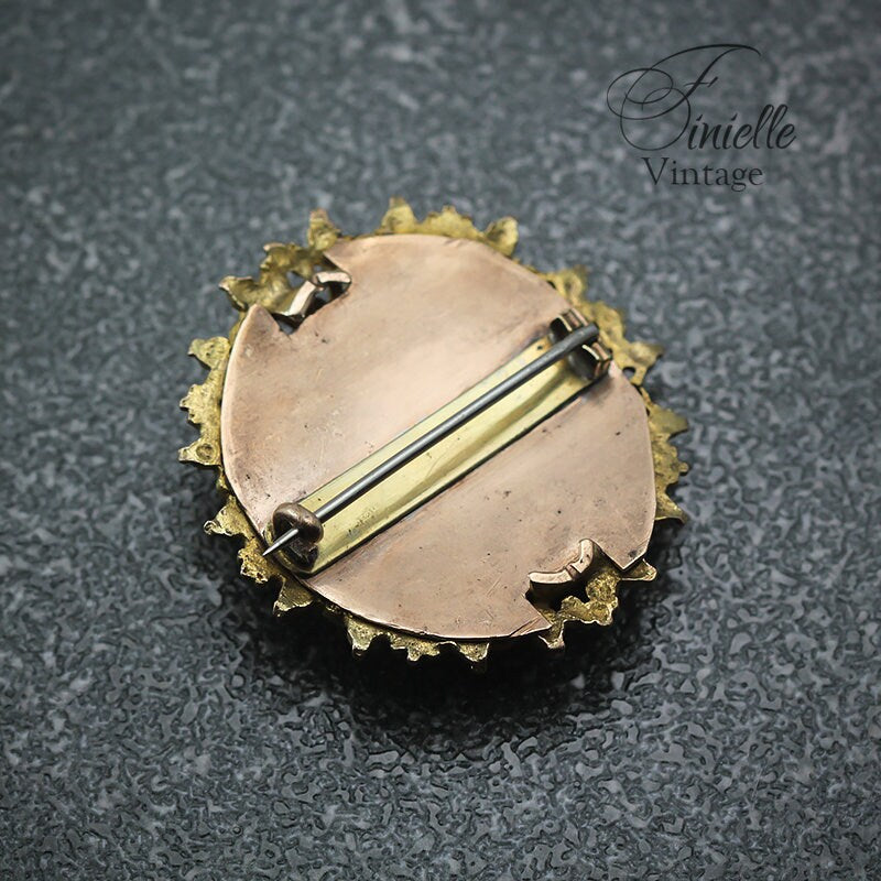 Victorian 1850-1900 Antique Filigree Ornate Paste Brooch Pin, Rose Pink Glass Rhinestones, Antique Gold Plated, Unique Jewelry Jewellery