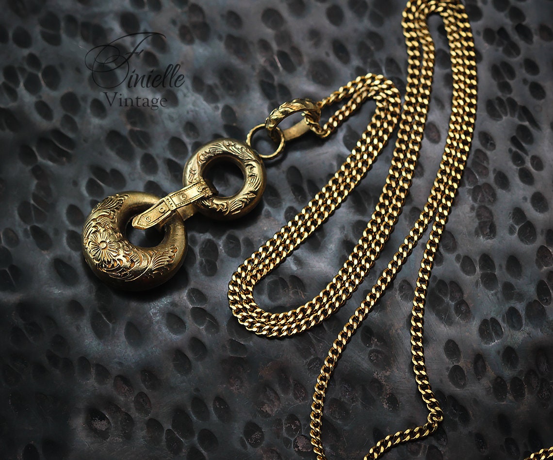 Unique Antique Vintage Ornate Earring Pendant, Minimalist Necklace, Repurposed One, Antique 24K Gold Plated, Gift for Women