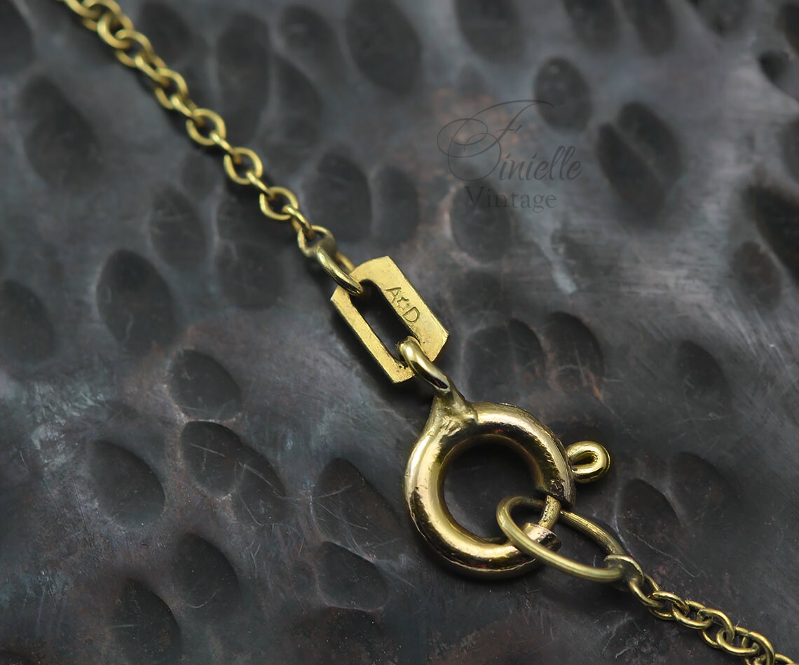 Antique 1915-1920 Andreas Daub, Art Deco Rolled Gold Pendant Necklace, Natural Citrine, Unique Jewelry Jewellery, Gift for Woman