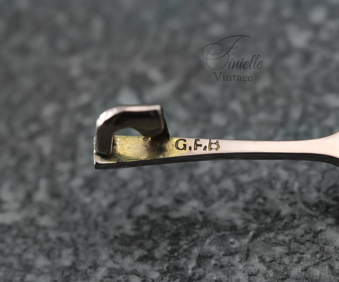 Antique Circa 1910 Edwardian 9ct Rose Gold Bar Brooch, Ruby and Seed Pearls, Hallmarked Chester, Unique Gift, Antique Jewelry Jewellery