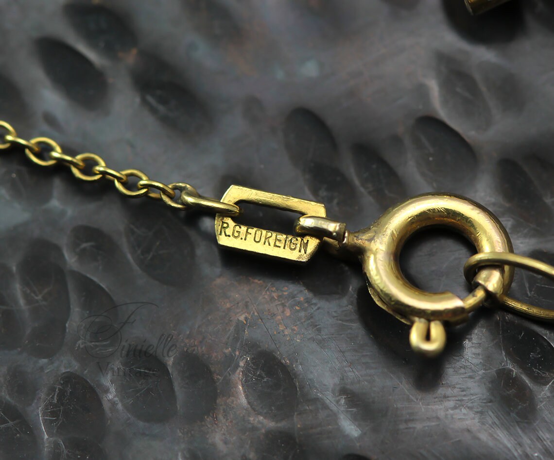 Antique 1915-1920 Andreas Daub, Art Deco Rolled Gold Pendant Necklace, Natural Citrine, Unique Jewelry Jewellery, Gift for Woman