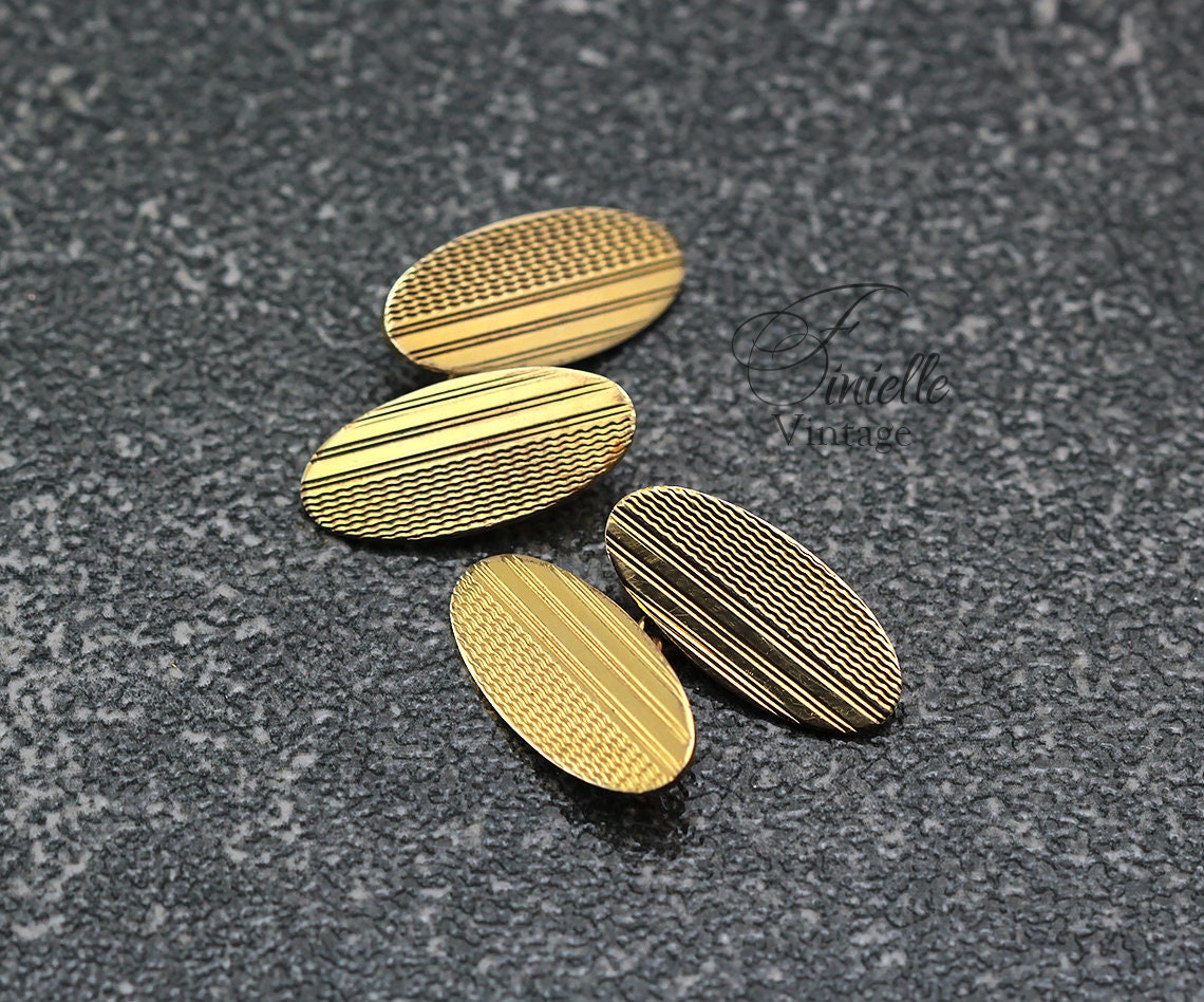 Vintage 1980s Men’s Rolled Gold Cuff Links, Gift for Him, Men Suit Accessory, Yellow Tone Vintage Jewelry Jewellery