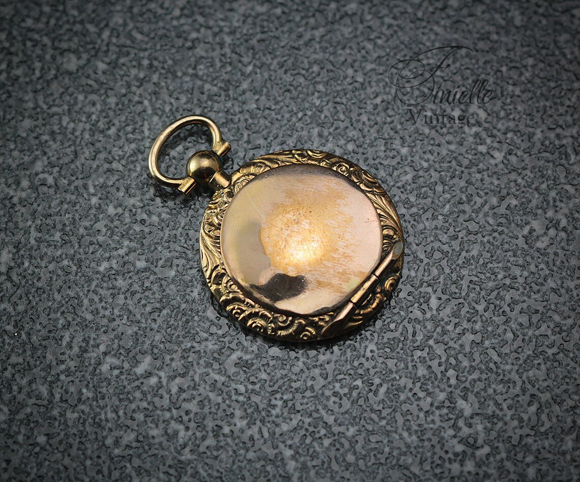 Antique Victorian c1890 Rolled Gold Ornate Locket Pendant, Boy In a Flat Cap, Victorian Era Sepia Photos, Unique Jewelry Jewellery