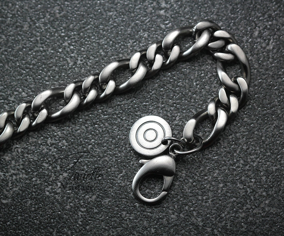 Vintage 1980s Original Ben Sherman Heavy Chunky Stainless Steel Chain Curb Men Bracelet, Silver Tone, Gift Jewelry Jewellery for Him