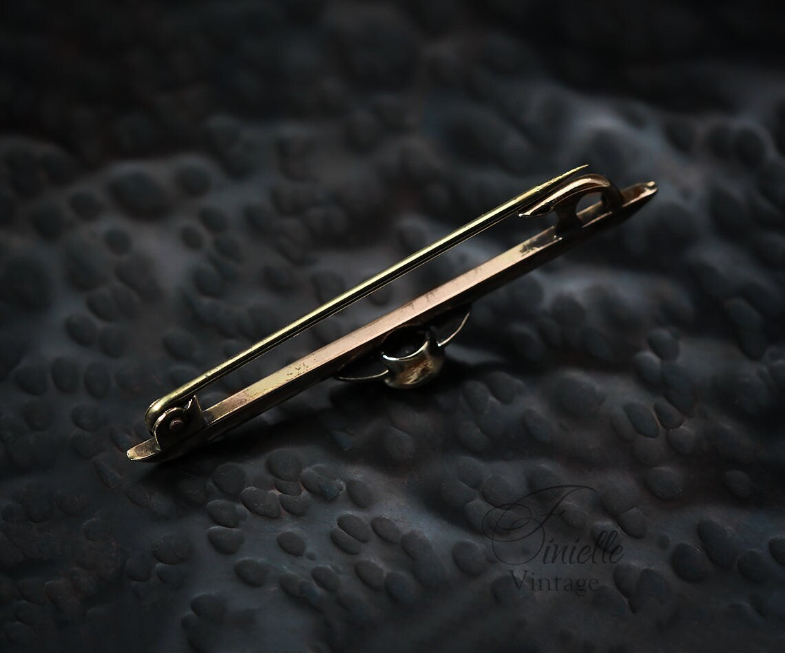 Antique c1910s-20 Edwardian Rolled Rose Gold Bar Brooch, W.BS, Natural Faceted Citrine, Unique Gift Antique Jewelry Jewellery