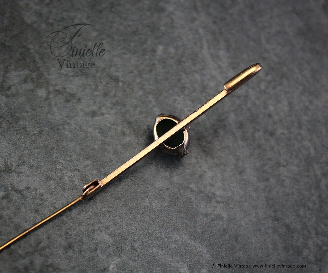 Antique Edwardian c1910, 18Ct Gold Filled Bloodstone Bar Brooch, Unique Gift Antique Jewelry Jewellery
