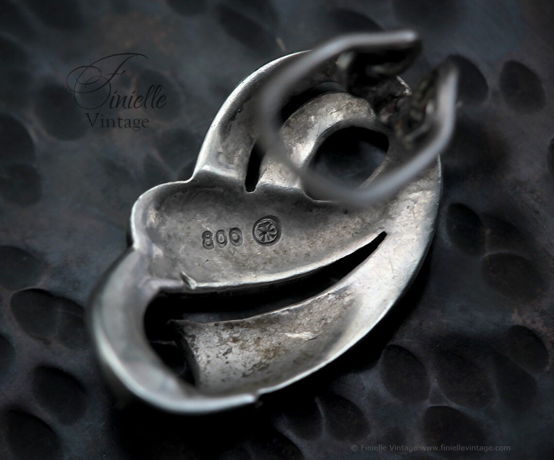 Antique Vintage 1920-1930 Pair Art Deco Clip-On Silver Marcasite Earrings, Signed .800, Gift for Women, Unique Vintage Jewellery Jewelry
