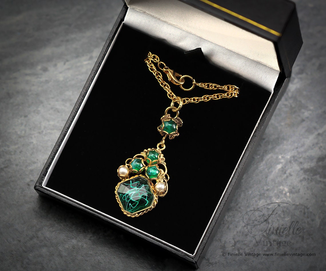 Vintage Antique 1920-1930, Unique Art Deco Czech Earring Repurposed to Pendant Necklace, Ornate, Filigree, 18Ct Gold Plated, 18" Rope Chain