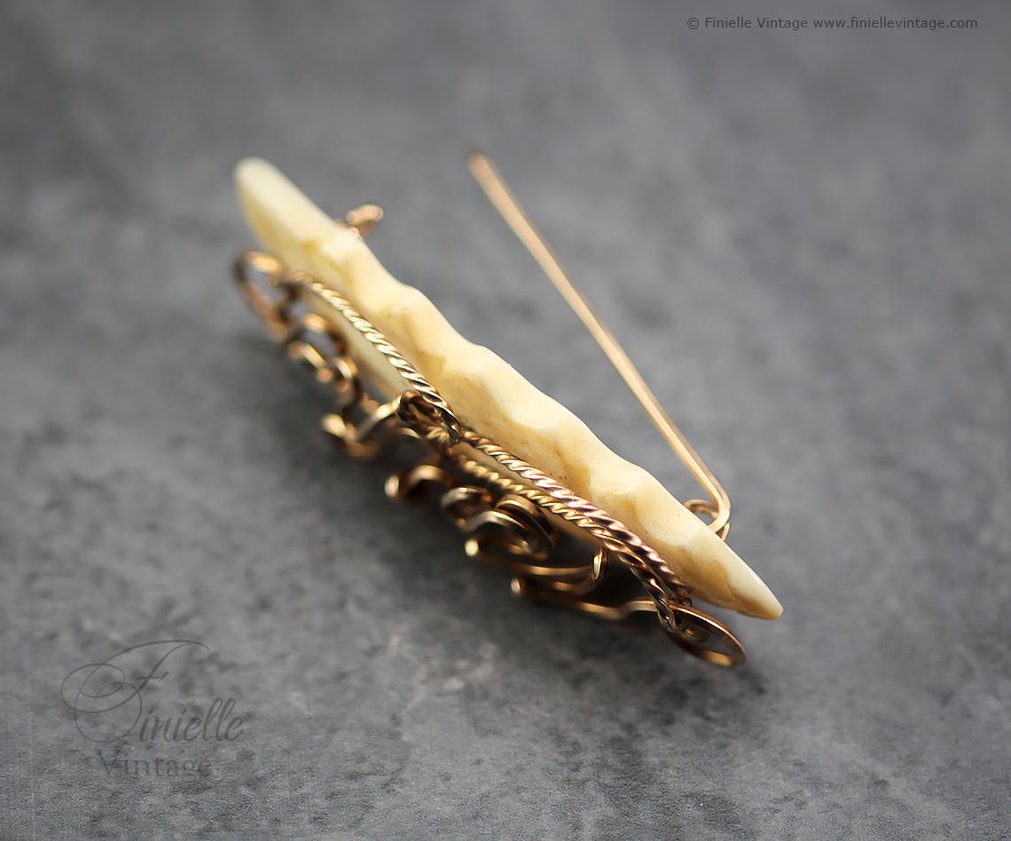 Vintage 1940s Mother of Pearl Shell Brooch Pin, Wire-wrap Inscription 'Mother', 14Ct Gold Filled Brass, Unique Gift Jewelry Jewellery