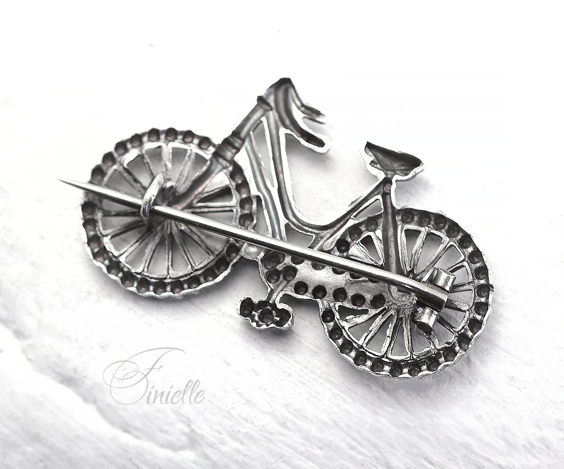 Victorian 1896 Sterling Silver, Hallmarked Bicycle Brooch, Antique Vintage Jewelry, Rare item, Gift for Women