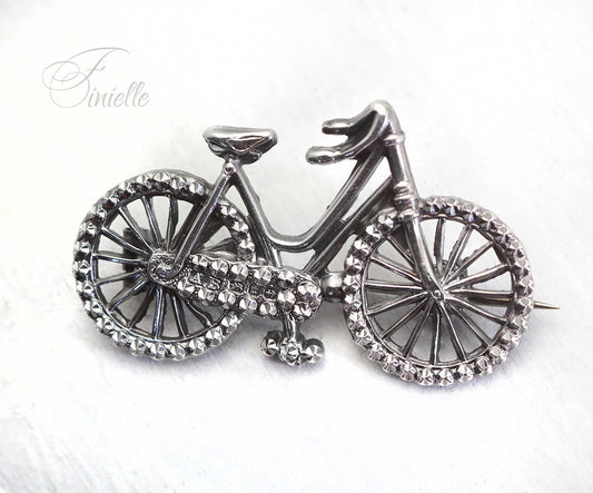 Victorian 1896 Sterling Silver, Hallmarked Bicycle Brooch, Antique Vintage Jewelry, Rare item, Gift for Women