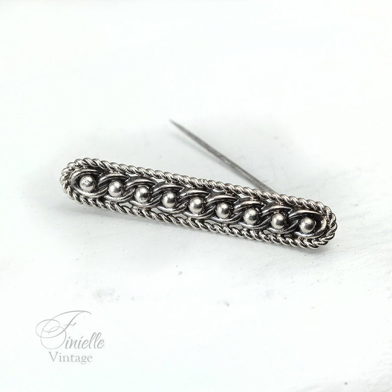 Sterling Silver Aesthetic Victorian 1886 Brooch | Hallmarked Birmingham | Antique Vintage Jewelry Jewellery | Unique Gift