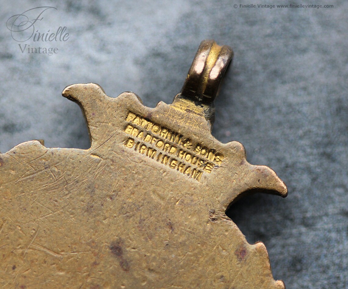 Antique Vintage 1920s South Birmingham Schools Football League Enamel Medal, Fattorini & Sons - Bradford