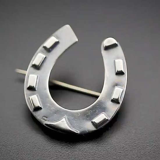 Sterling Silver Victorian 1887 Hallmarked Lucky Horseshoe Brooch | Birmingham |  Antique Vintage Jewelry Jewellery  |  Good Luck Gift