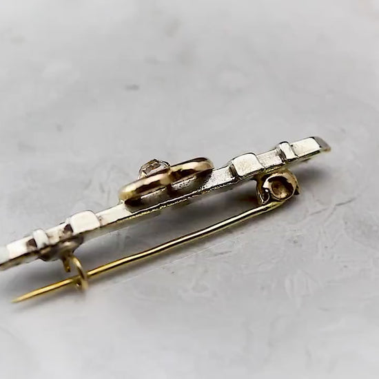 Antique Edwardian c1910 Heart, Belt Brooch, Front 9Ct Gold and Silver, Pink Crystal Rhinestone, Antique Vintage Gift Jewelry Jewellery