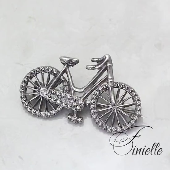 Victorian 1896 Sterling Silver,  Hallmarked Bicycle Brooch, Antique Vintage Jewelry, Rare item, Gift for Women