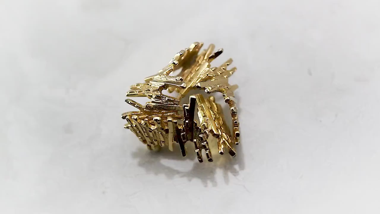RARE Vintage Mid-century, Germany 1960's, Henkel Grosse, Dior, Abstract Modernist Brooch, Gold Plated, Gold Tone Unique Jewelry Jewellery