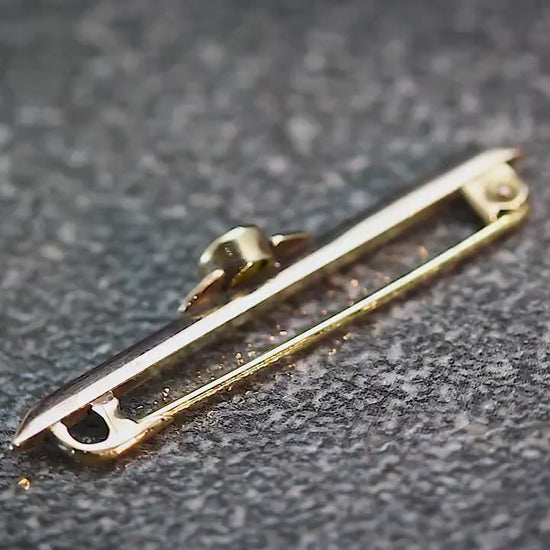 Antique c1910s-20 Edwardian Rolled Rose Gold Bar Brooch, W.BS, Natural Faceted Citrine, Unique Gift Antique Jewelry Jewellery